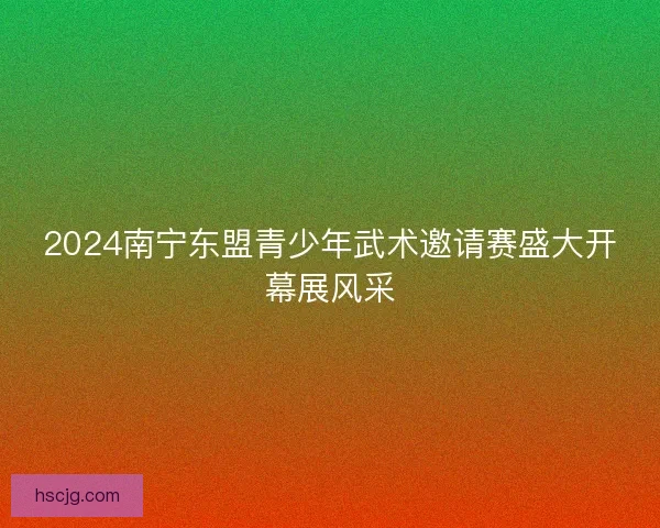 2024南宁东盟青少年武术邀请赛盛大开幕展风采