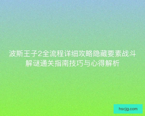 波斯王子2全流程详细攻略隐藏要素战斗解谜通关指南技巧与心得解析
